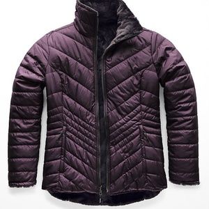 NWT The North Face Mossbud Reversible Jacket, Galaxy Purple & Weathered Black, S